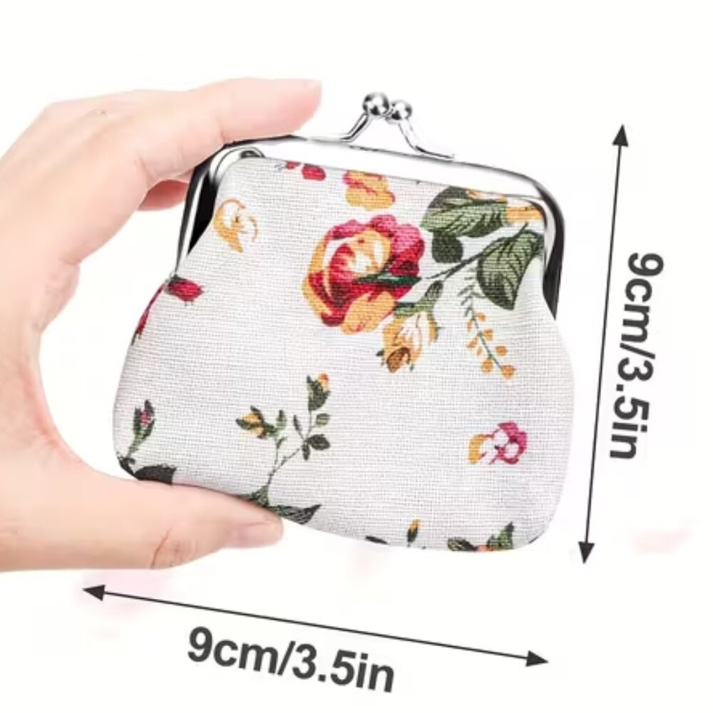 White Floral Coin Pouch - Picture 3 of 3
